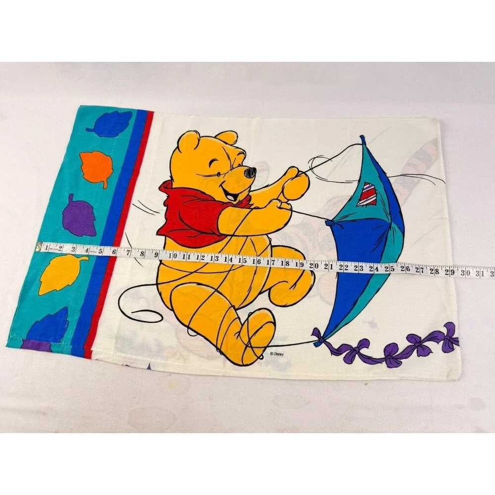 Vintage Disney 90's pillowcase case Winnie The Pooh Tigger Pouncing Fall Leaves!
